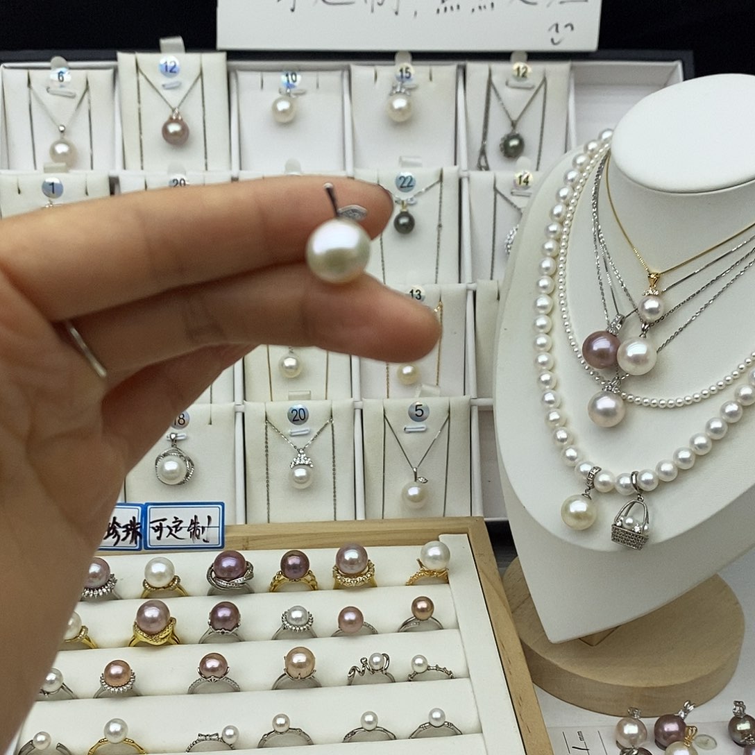 银S925镶嵌吊坠(不含链)淡水珍珠