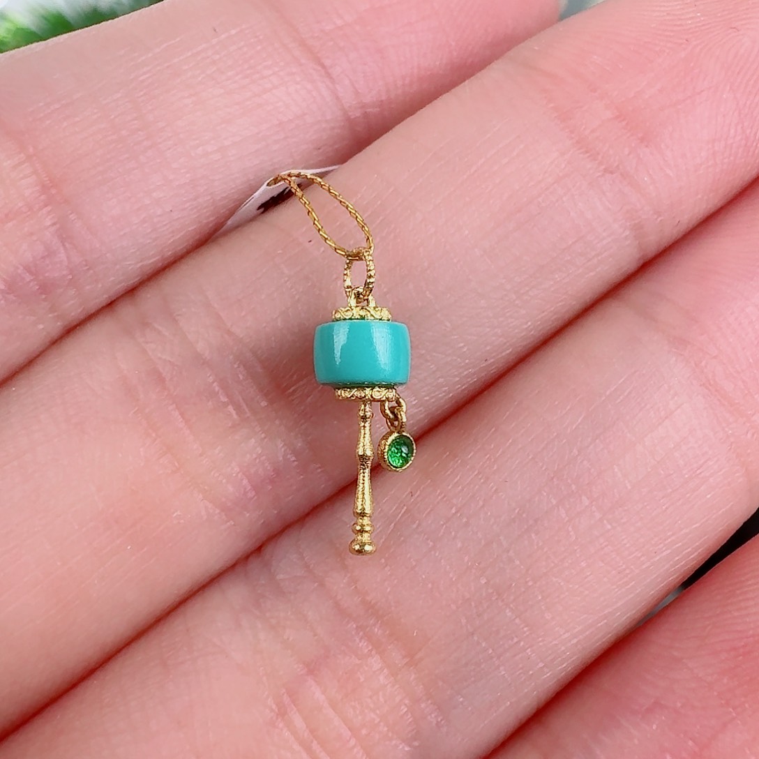 18K金镶嵌绿松石珠宝奇石