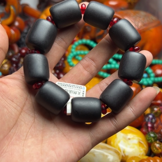 琥珀（花珀）手串未镶嵌蜜蜡