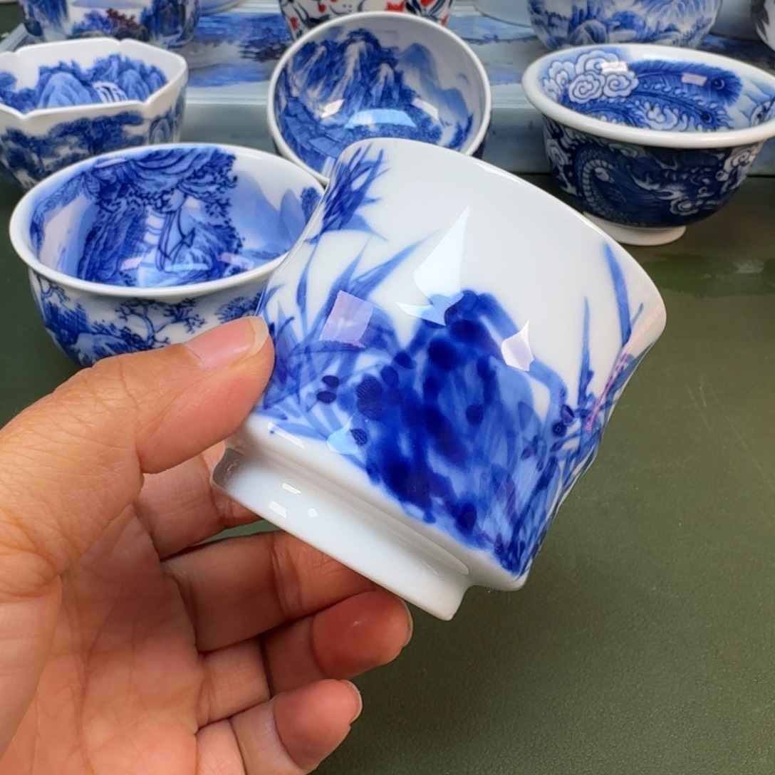 陶景德镇纯水绘茶具圆圆217