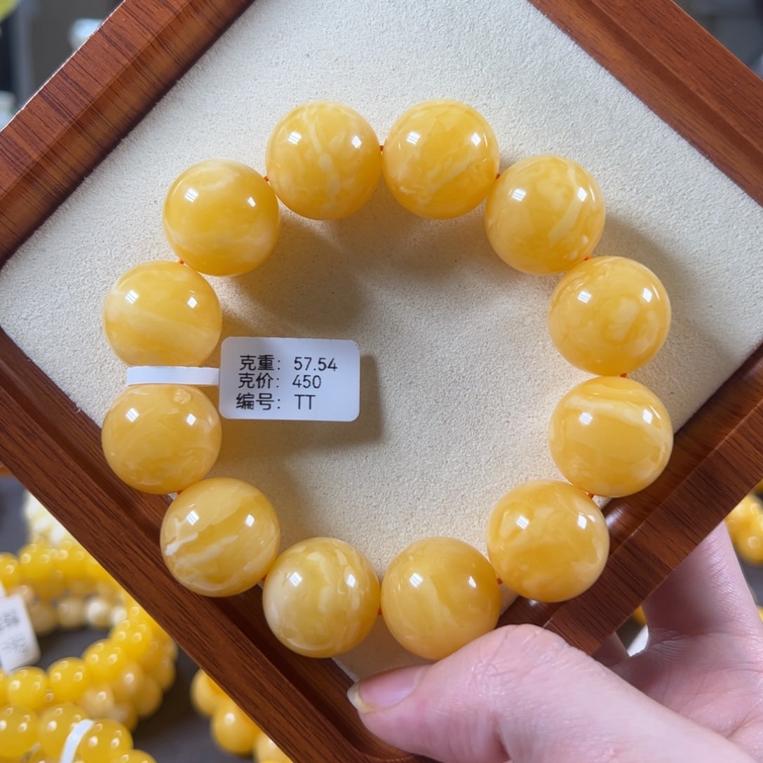 裸石蜜蜡未镶嵌20+焦皮满蜡杨枝甘露圆珠tt