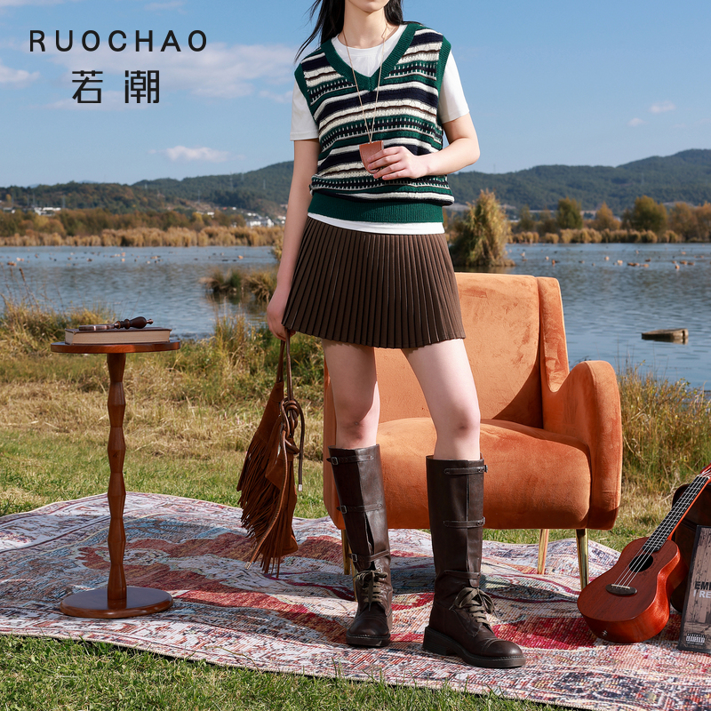 大码女装2026春季新款百褶半身裙高腰A字短裙显瘦胖MM