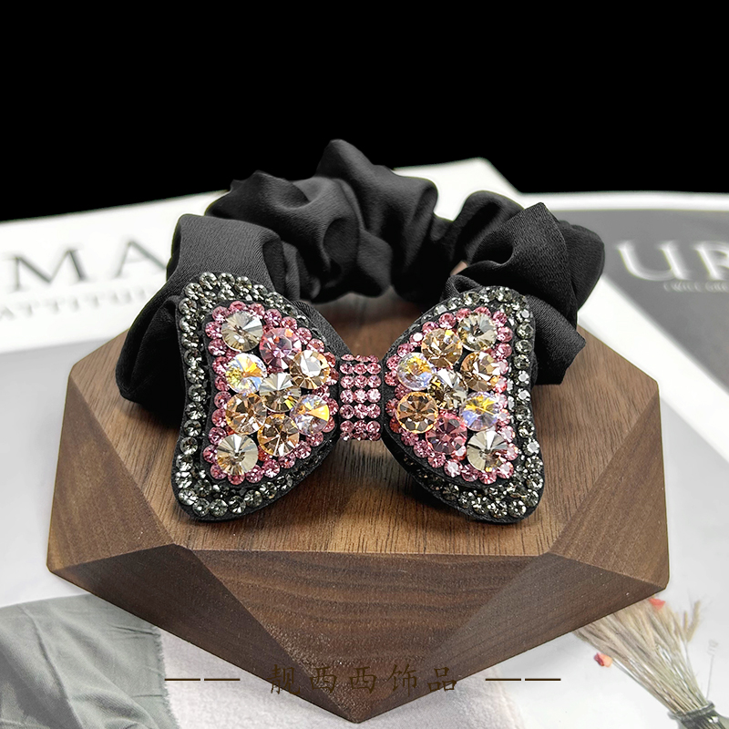 【LXX靓西西】1235满钻双层蝴蝶结高弹力大肠发圈