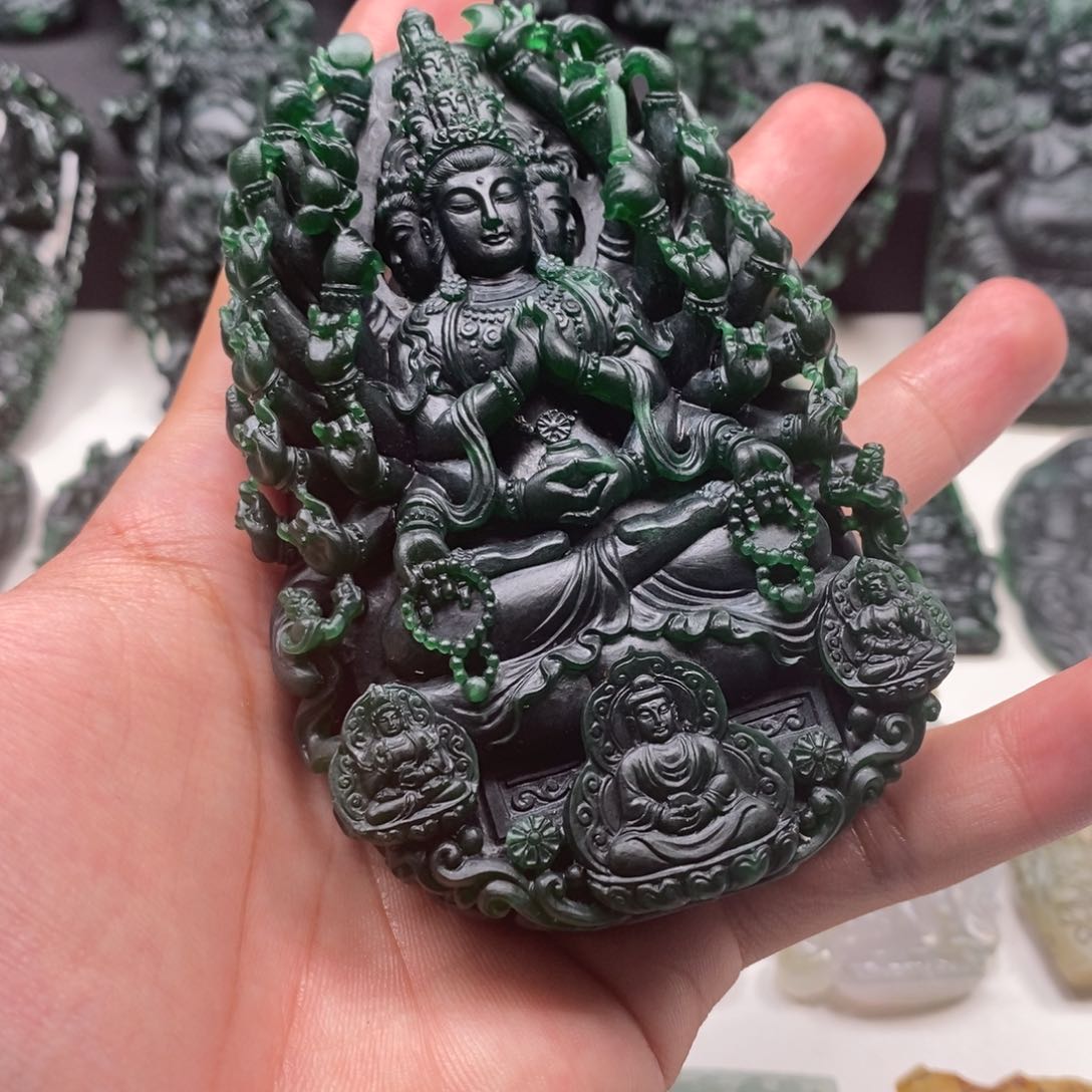 定制翡翠未镶嵌阿*型千手