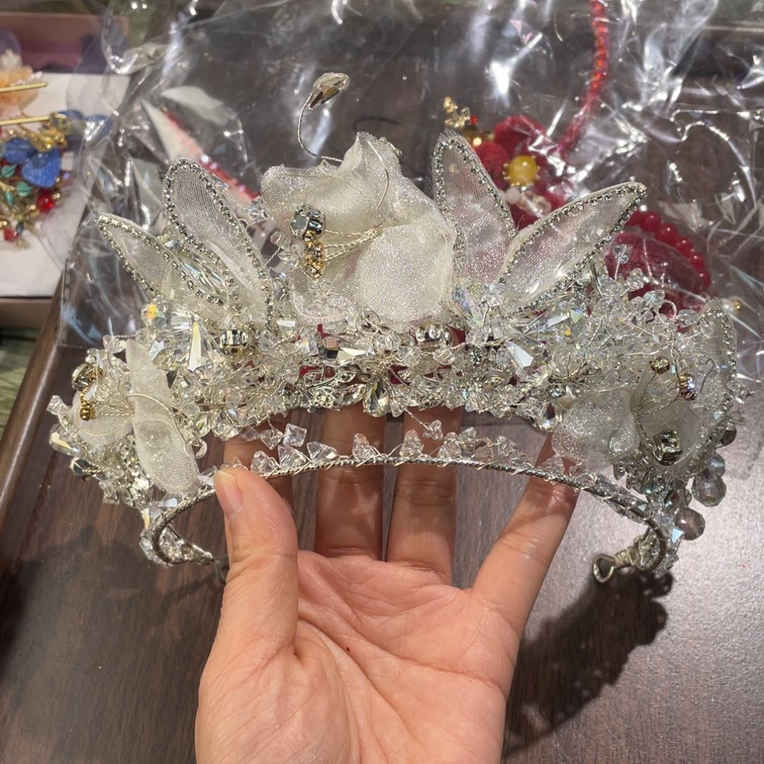 混合材质新娘头饰默认微瑕不退换