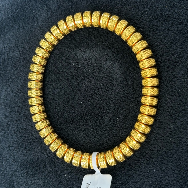 足金卡7金嘎手串 克价843/g 古法工艺