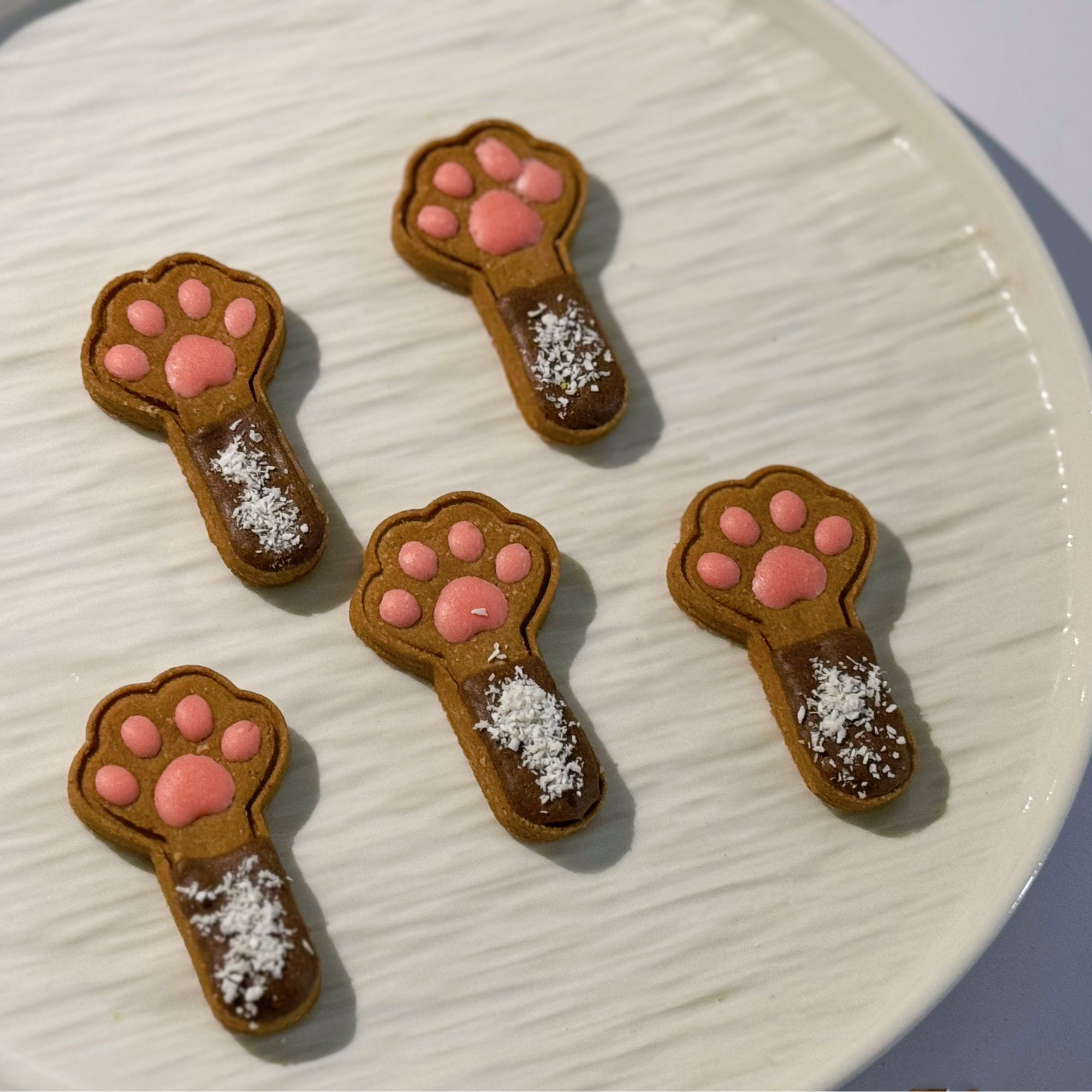 摩卡家宠物手工零食鸡肉小猫爪饼干6个装羊奶淋面建议冷藏