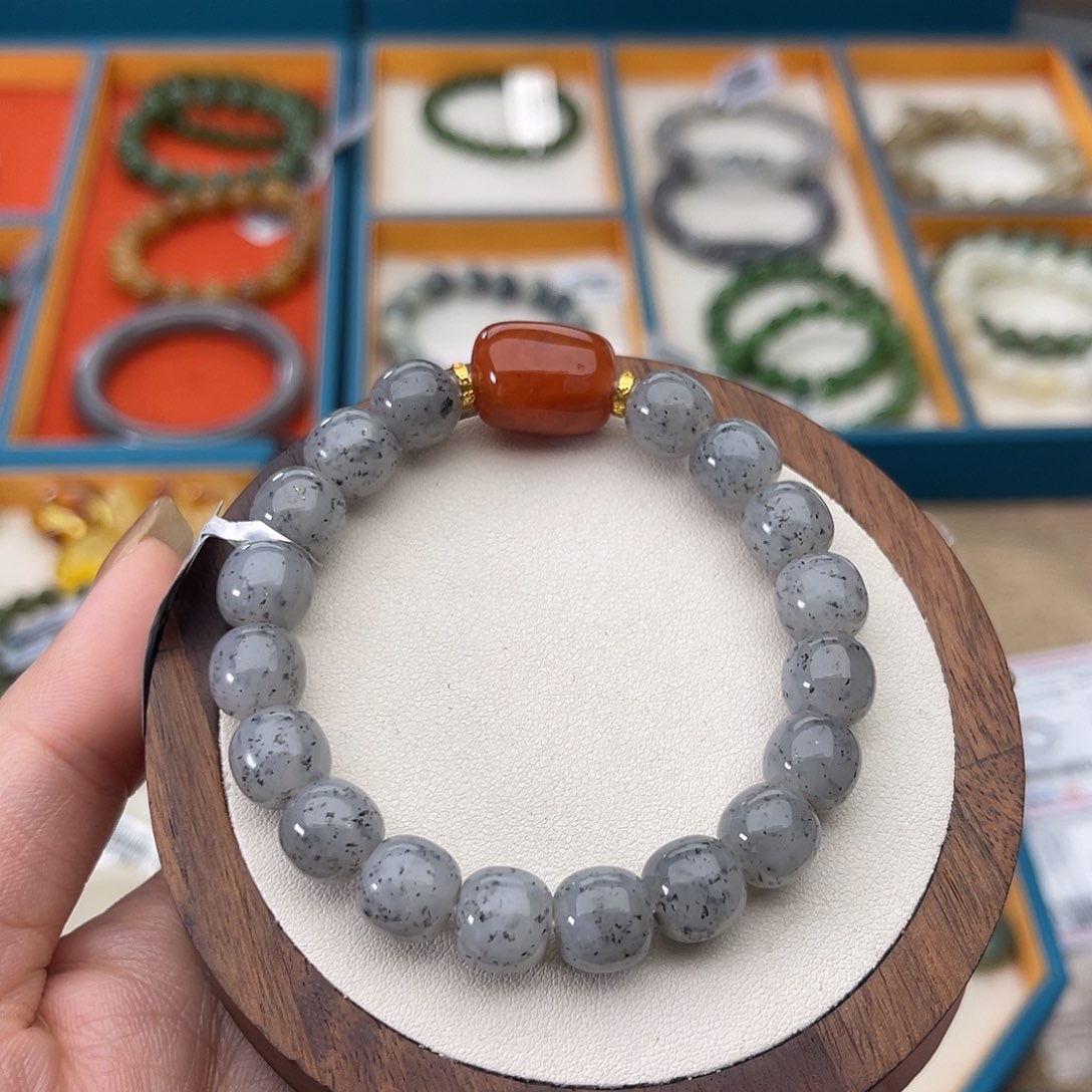 和田玉未镶嵌手串A27卡9×10