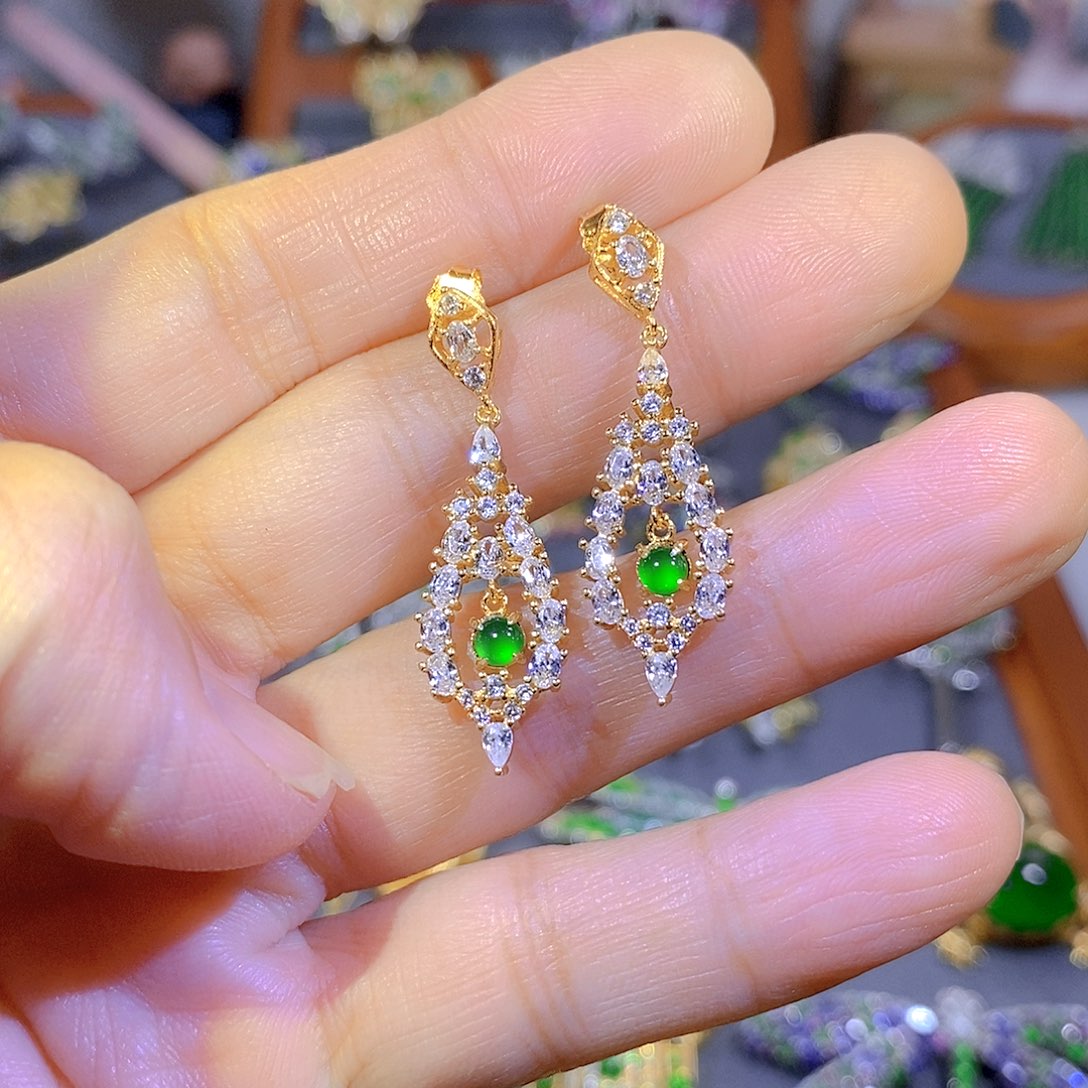 颈饰银S925镶嵌翡翠