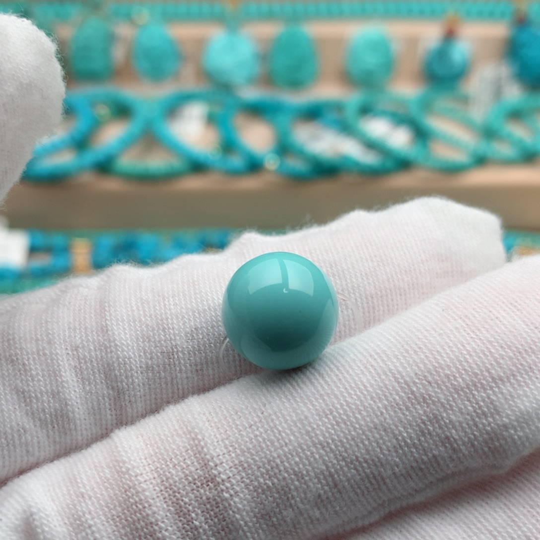 绿松石未镶嵌珠宝奇石12.2mm