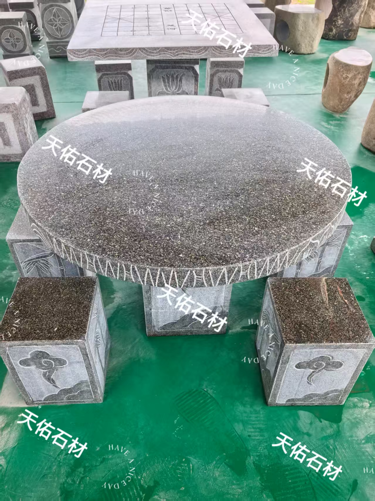 （不包邮，需到县城或者市区物流站提货）万山红户外庭院石桌石凳