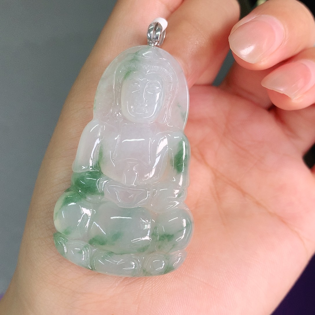 翡翠18K金镶嵌颈饰54.5-32-5