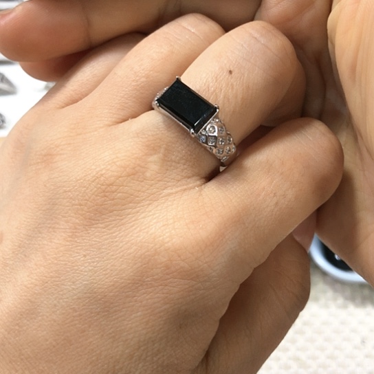 翡翠戒指银S925镶嵌开****y缅甸天然A货翡翠