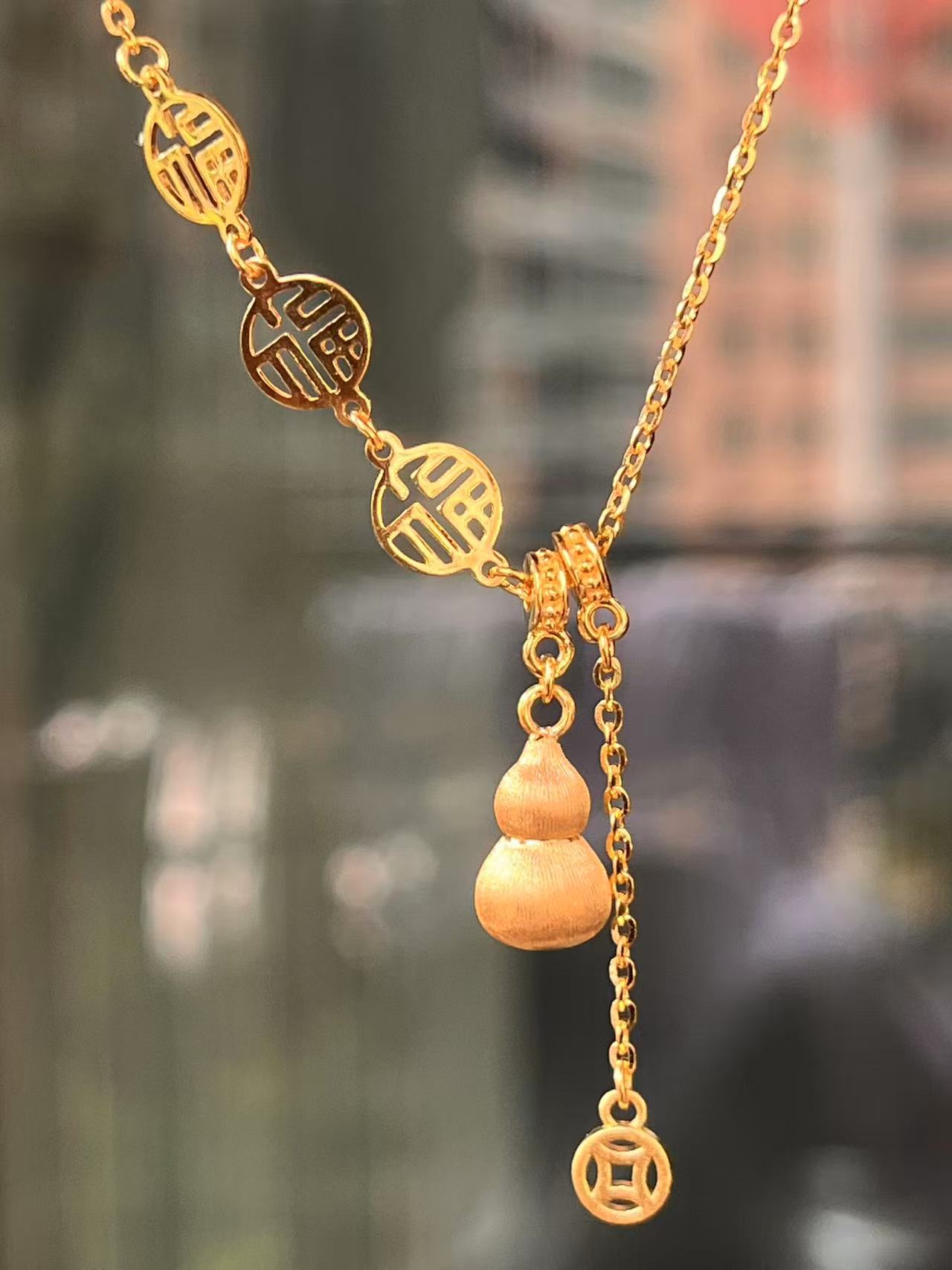 足金999三福葫芦套链5G工艺