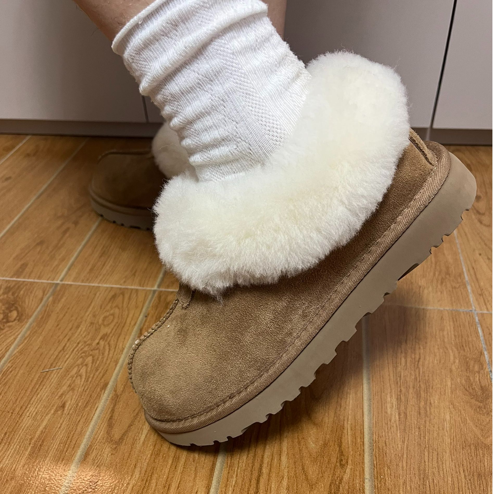 【塔次特】薄底2cm-桑坡皮毛一体-秋冬百搭时尚真皮保暖雪地靴