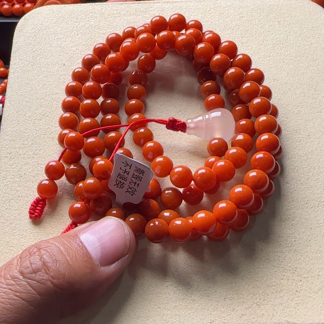 南红玛瑙手链未镶嵌冷水河7.5mm