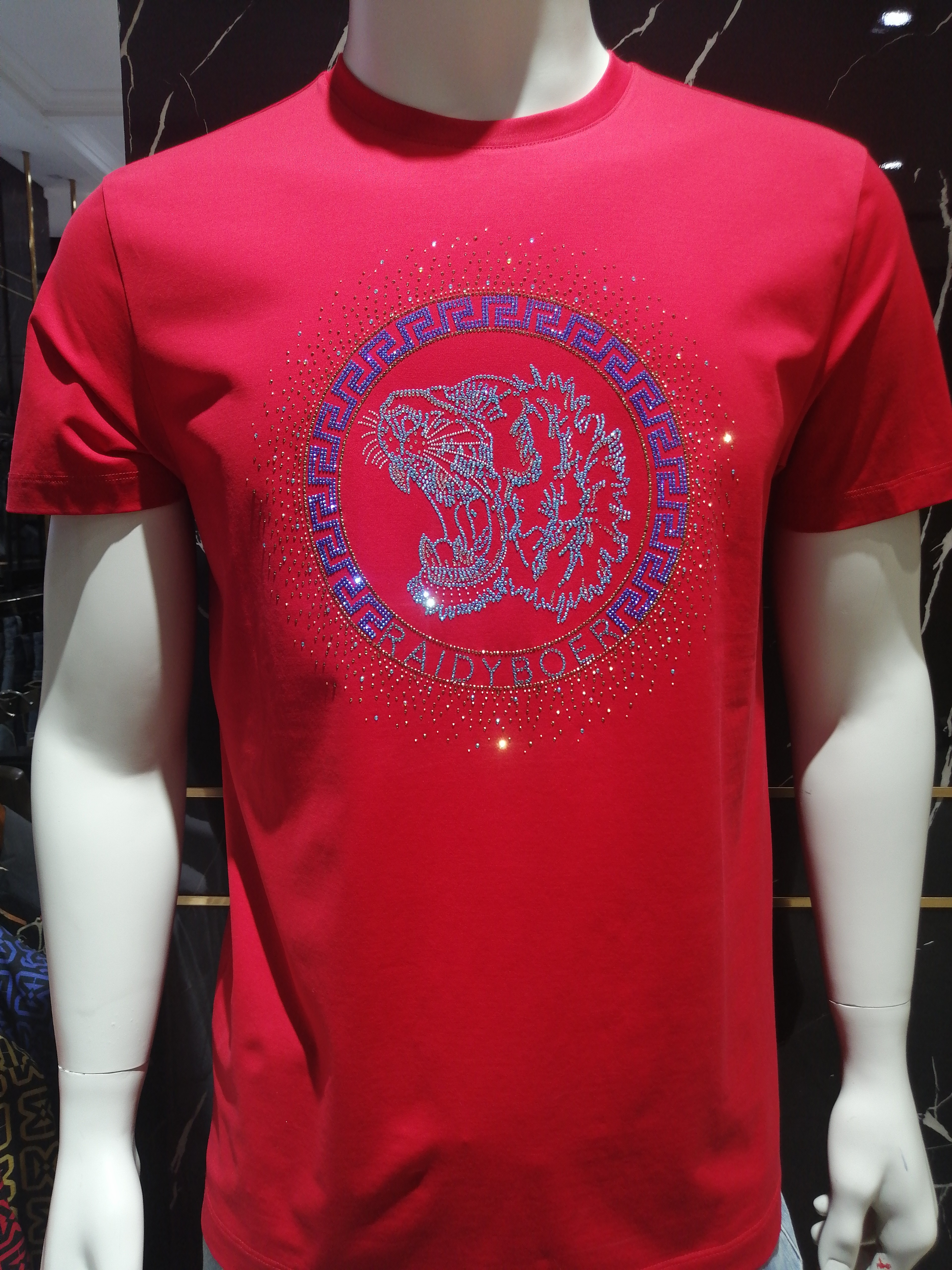 直筒型刺绣免烫几何夏季短袖T恤日常春夏国潮新风