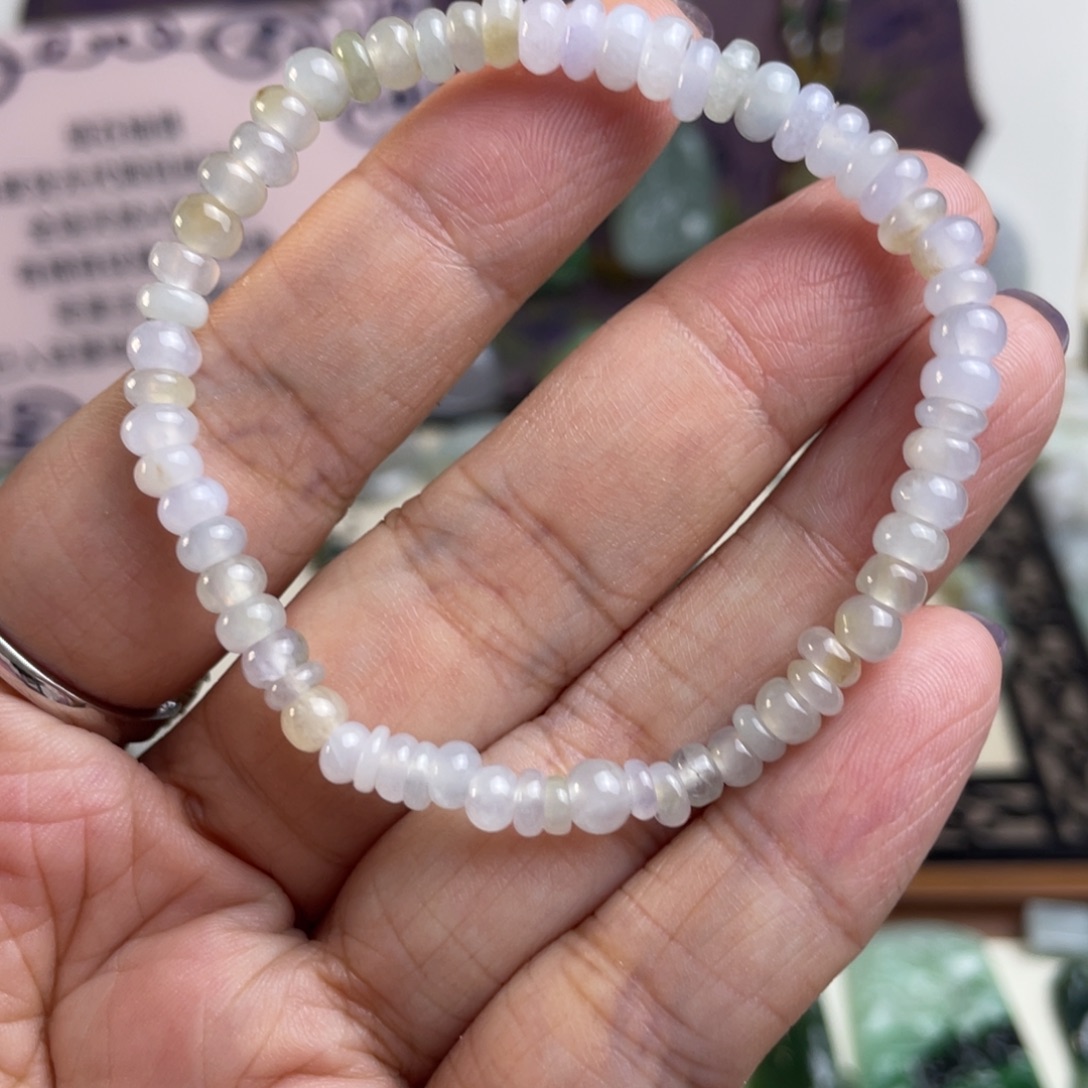 未镶嵌手链翡翠特价紫底算盘手链