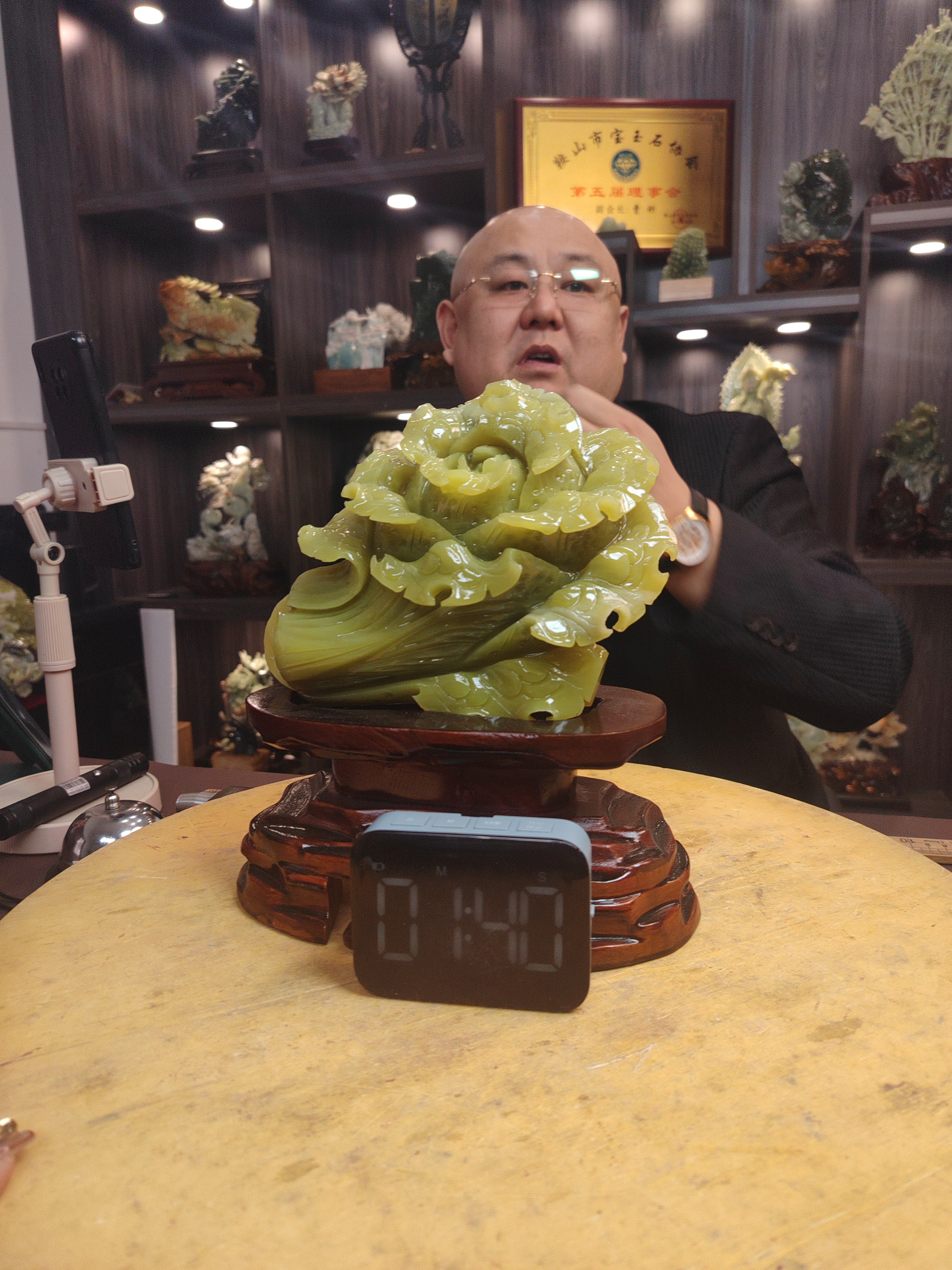 蛇纹石玉覆膜摆件原创作品