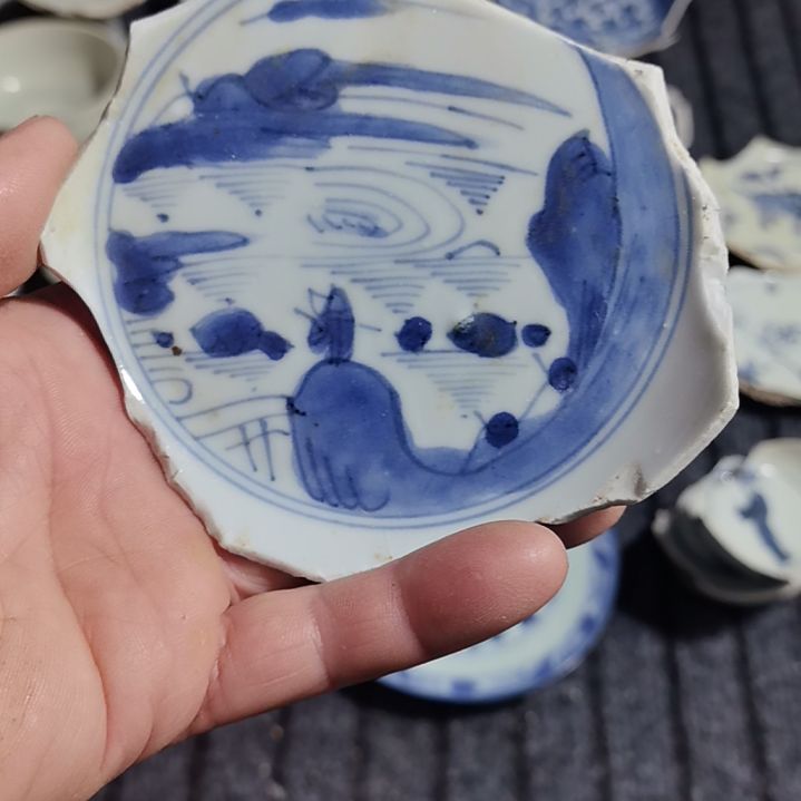 瓷片青花影青杯垫标夲