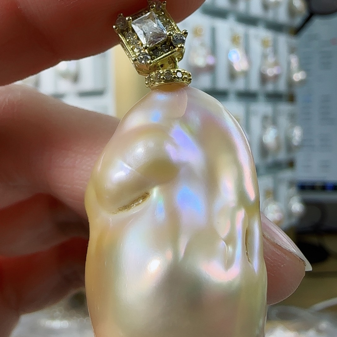 淡水珍珠吊坠（特价有瑕）银S925镶嵌