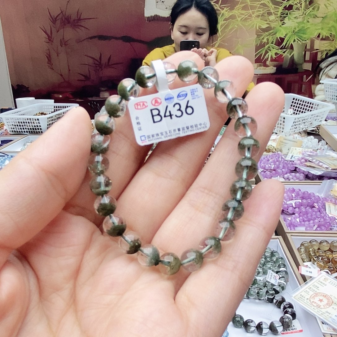 水晶手链未镶嵌B436绿幽灵