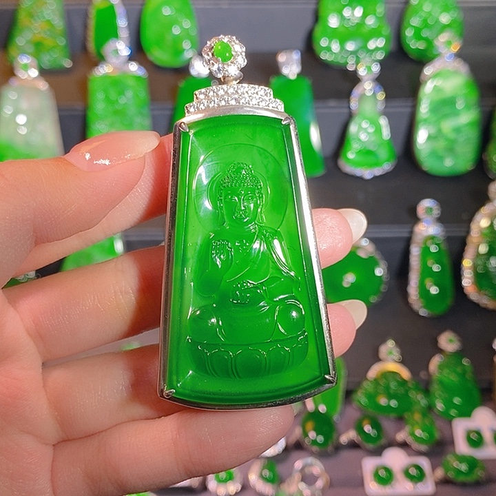 翡翠银S925镶嵌颈饰