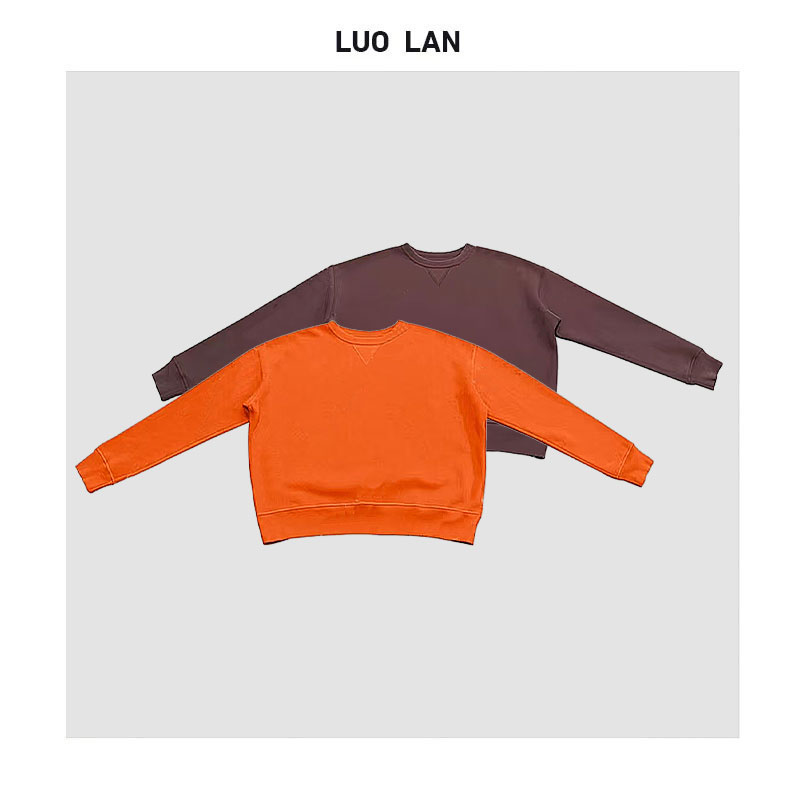 【艾比】平平无奇廓形圆领拉毛破坏卫衣 LO019