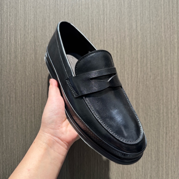 【1986】3214休闲套脚乐福鞋豆豆鞋舒适厚底时尚休闲鞋百搭平底黑色