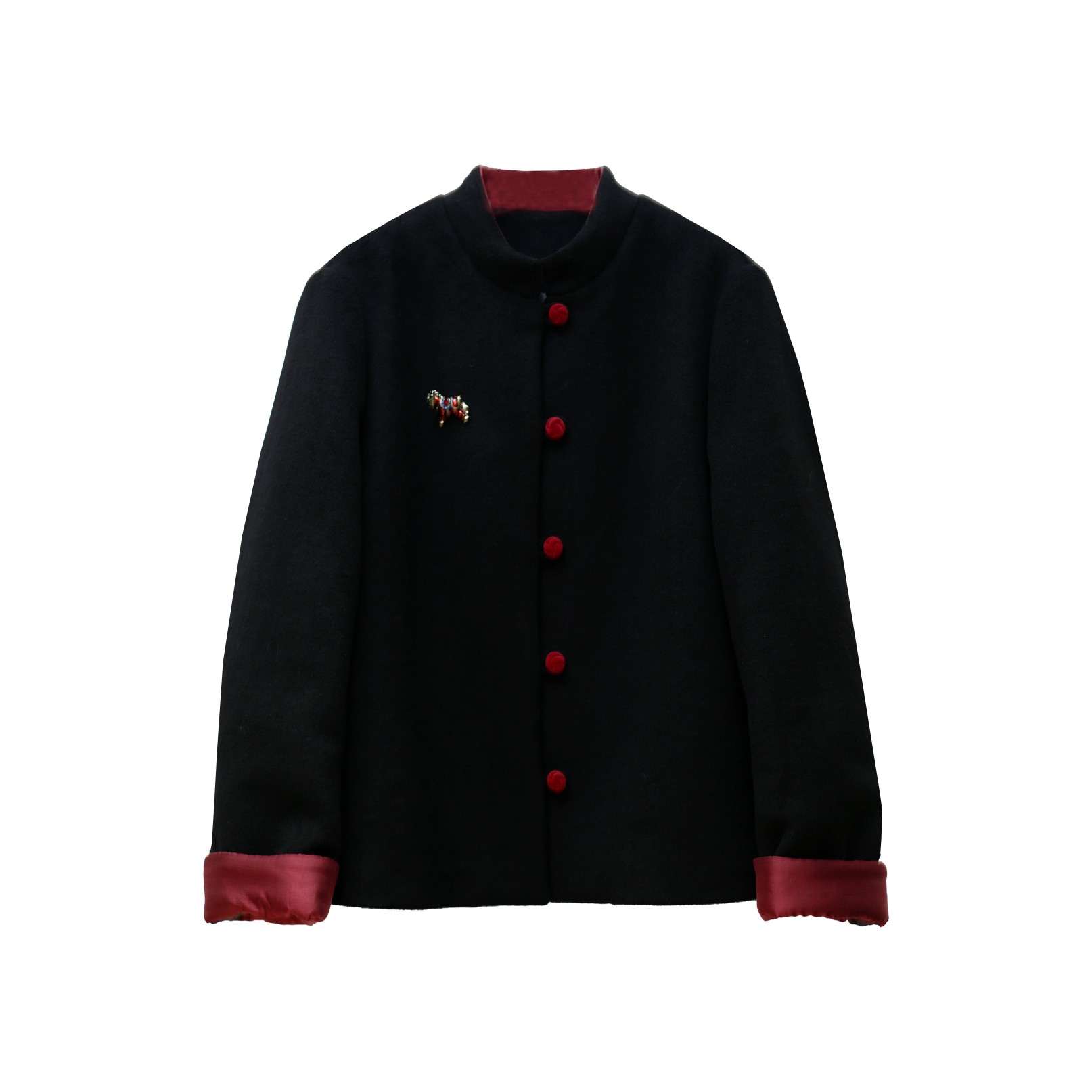 UWW2512059国风加棉毛呢外套新中式显瘦短款毛呢棉服氛围过年服