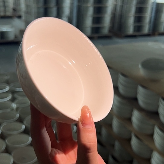 新骨瓷086微瑕方格纹5寸反口碗