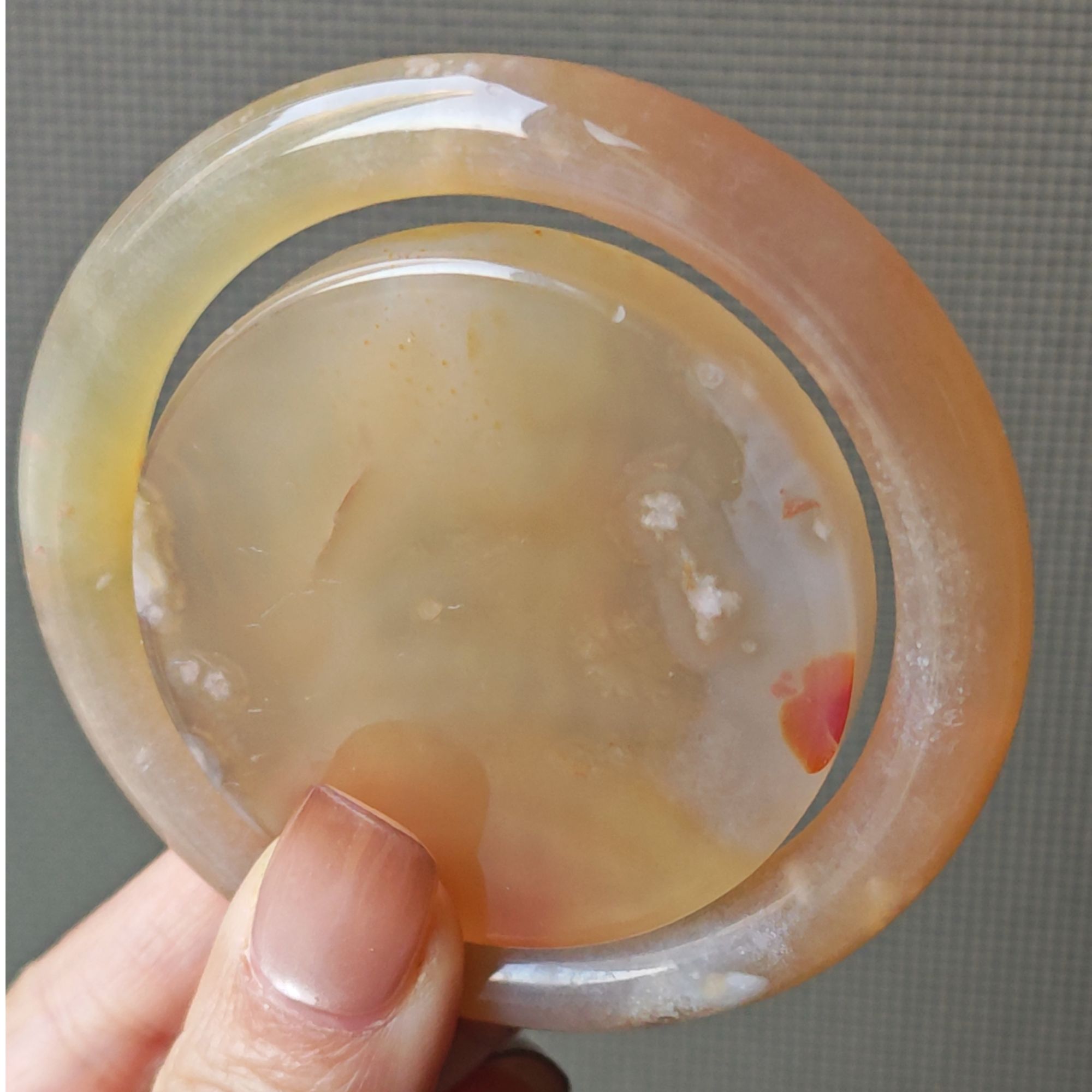 55-56圈口【联系客服有优惠】天然樱花玛瑙玉石水晶手镯手串小件pt