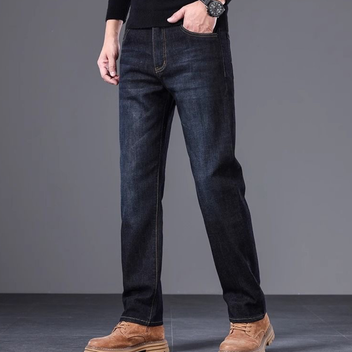 哥艺高端秋冬厚牛仔裤GY5878