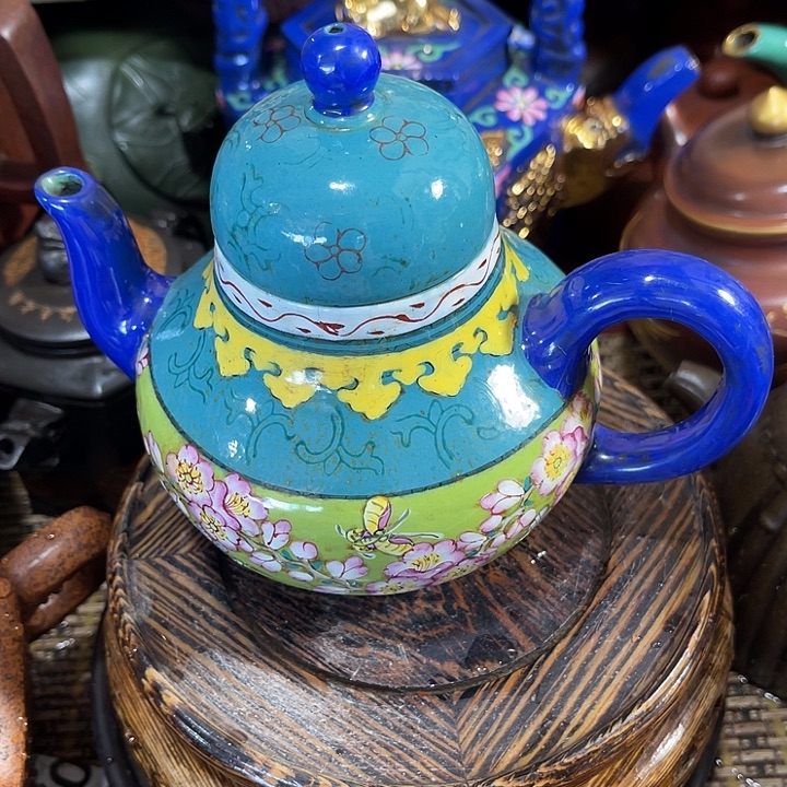 茶壶紫泥原矿泥料手工制作的一把泥料紫砂壶