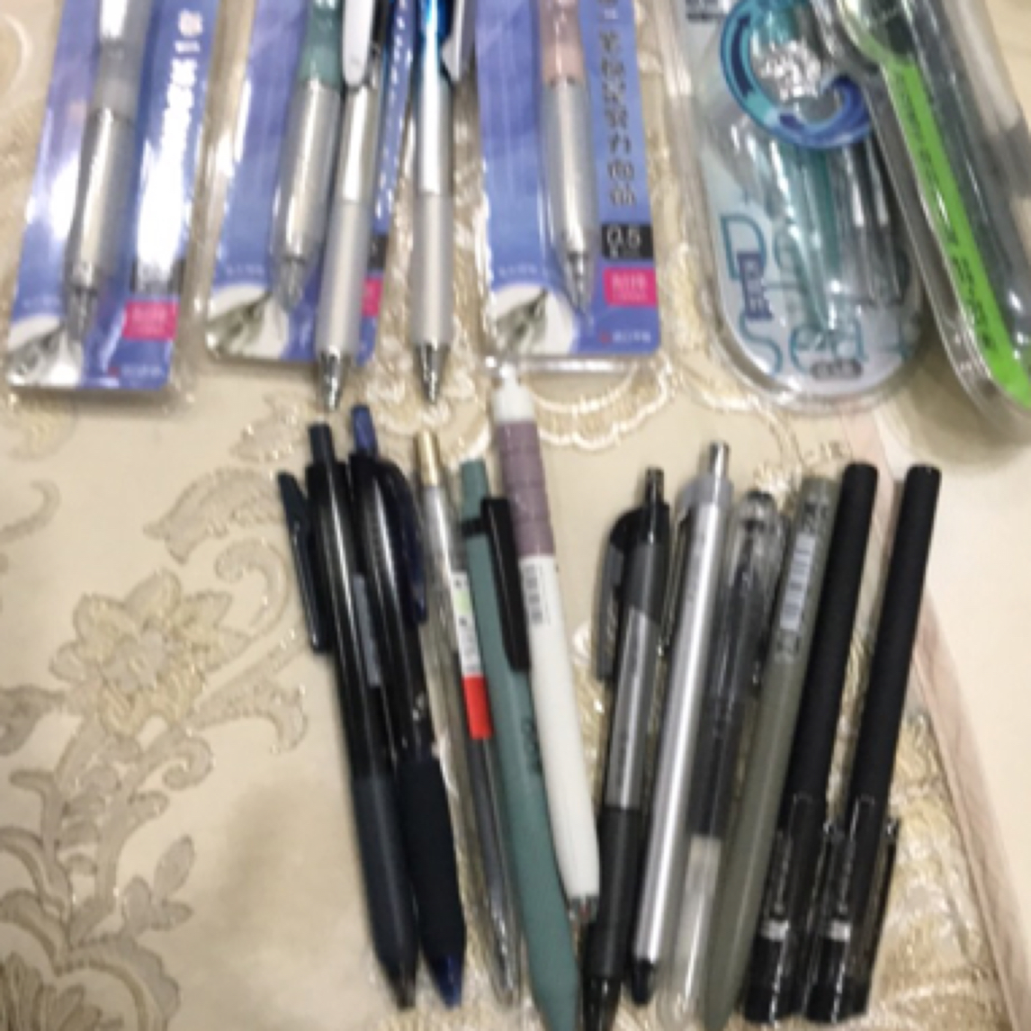 按动中性笔mm红蓝黑色碳素水笔考试刷题专用笔