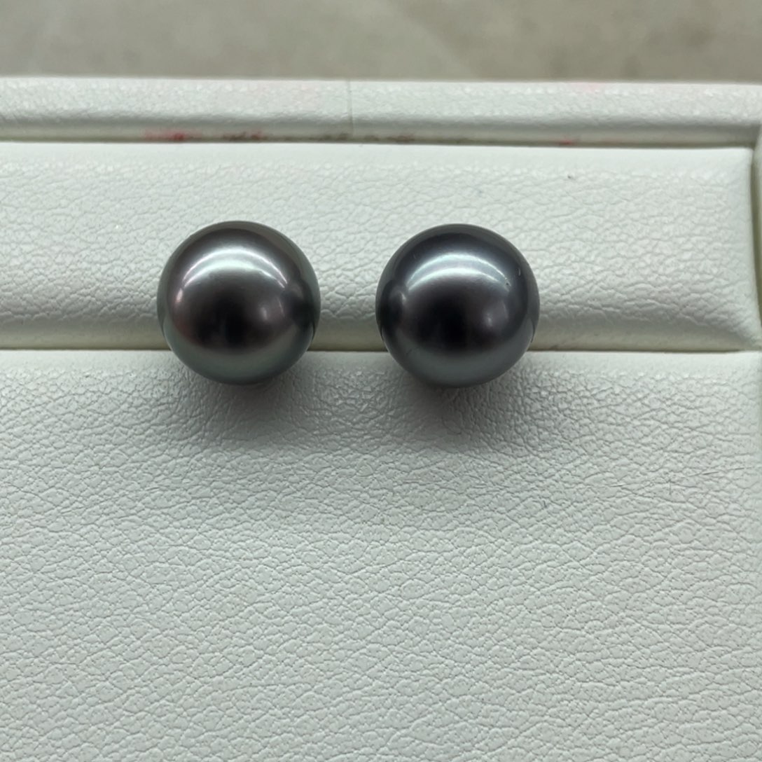耳饰18K金镶嵌海水珍珠10-11mm
