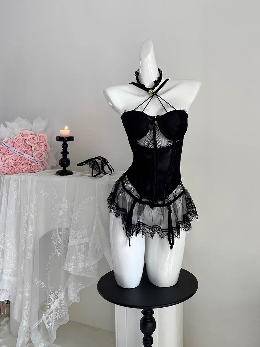黑天鹅法式芭蕾紧身鱼骨胸衣束腰带铃铛！【伍月柒号！no退no换】