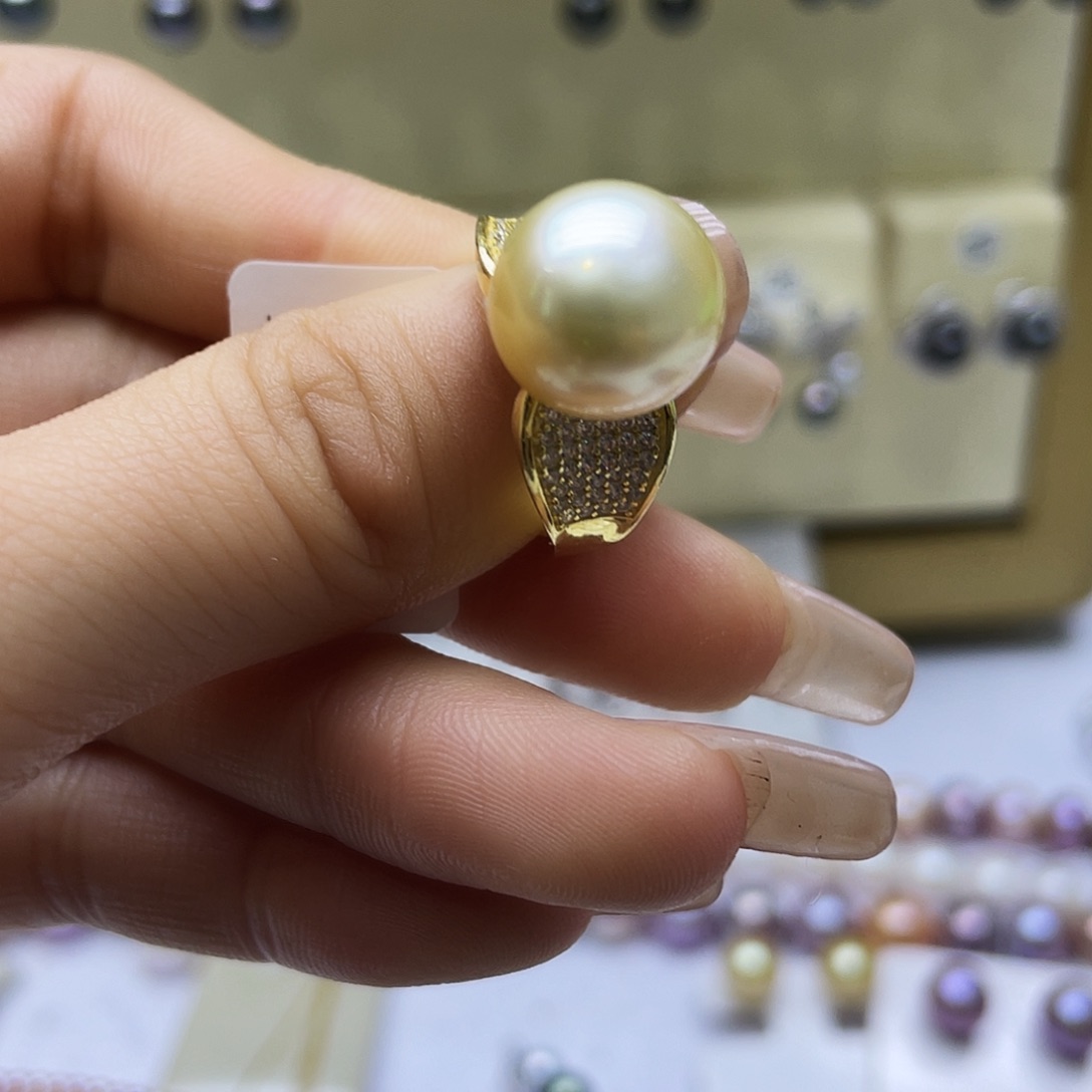海水珍珠戒指银S925镶嵌