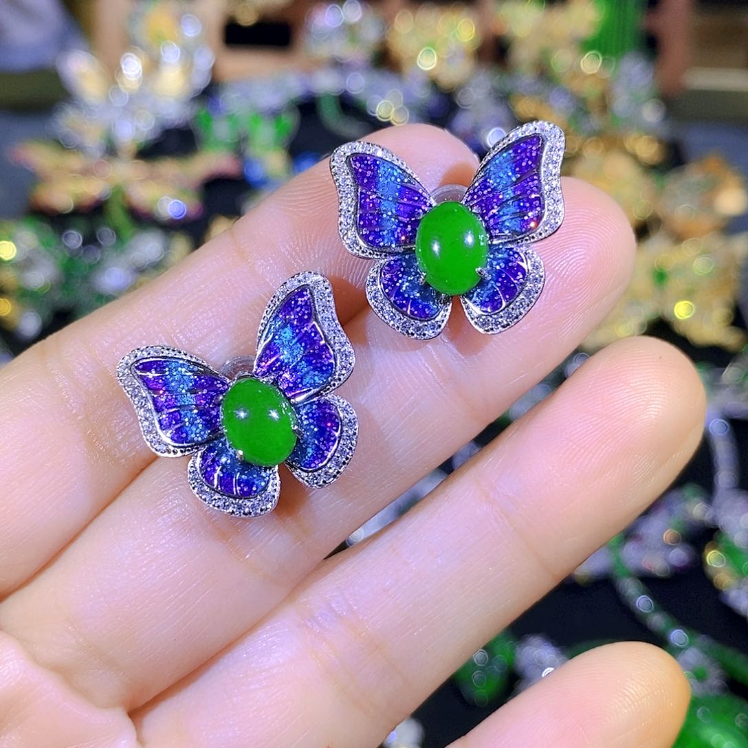 吊坠(不含链)银S925镶嵌翡翠