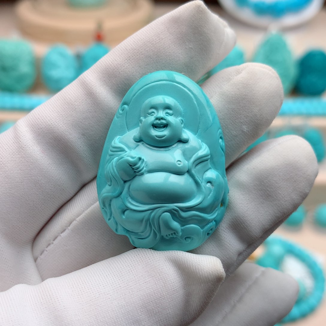 绿松石珠宝奇石未镶嵌13.6克