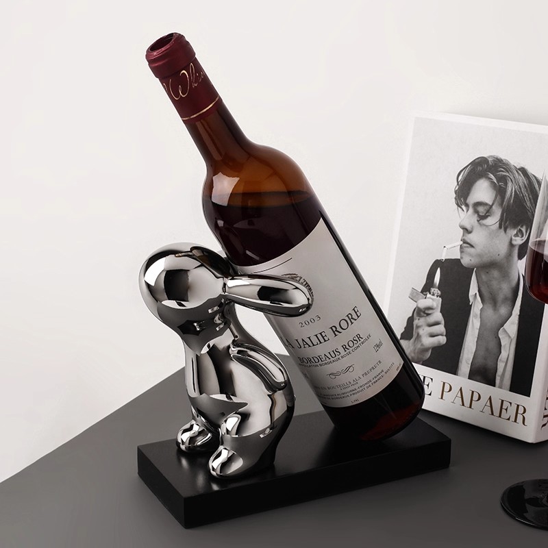 忠歌轻奢高档兔子红酒架装饰简约客厅玄关酒柜电视柜餐边柜摆件