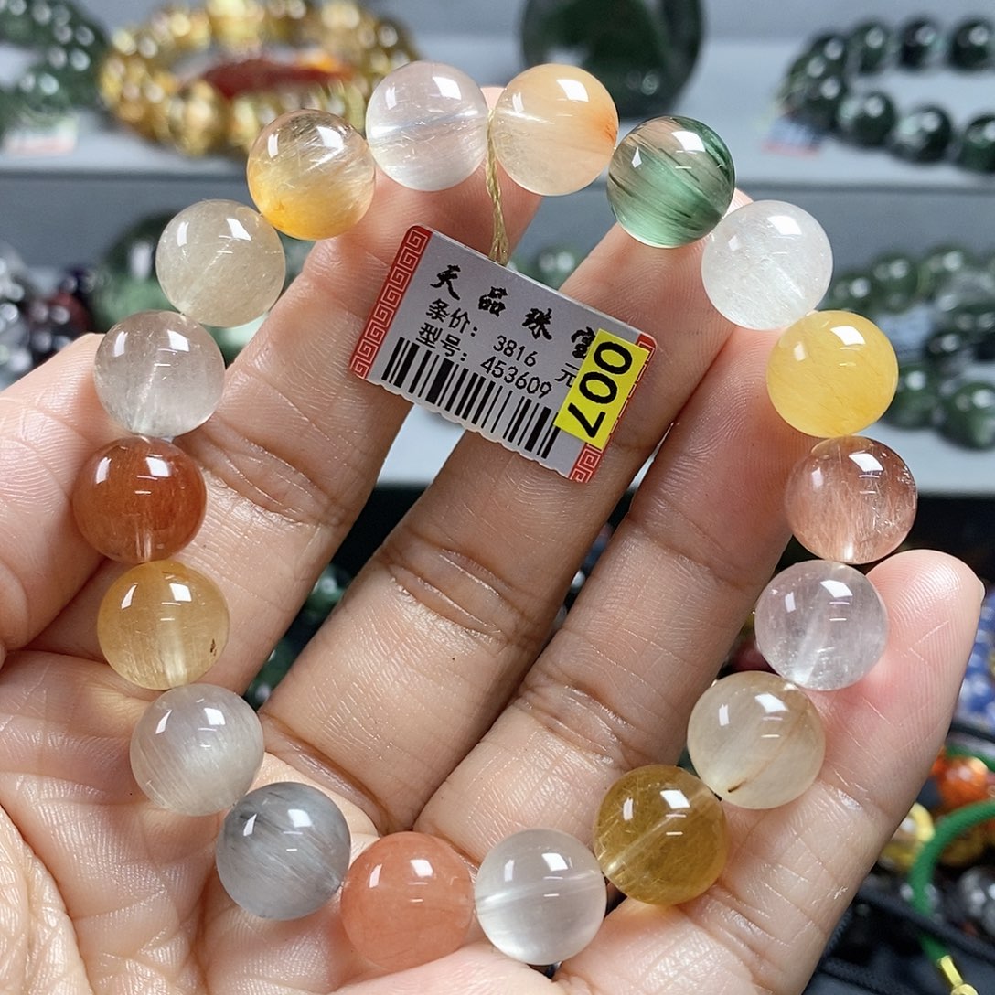手链未镶嵌水晶彩兔毛手链453609