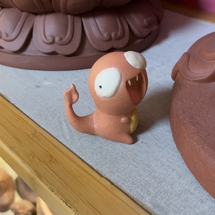 紫砂茶杯小****片紫砂大金小火龙茶宠