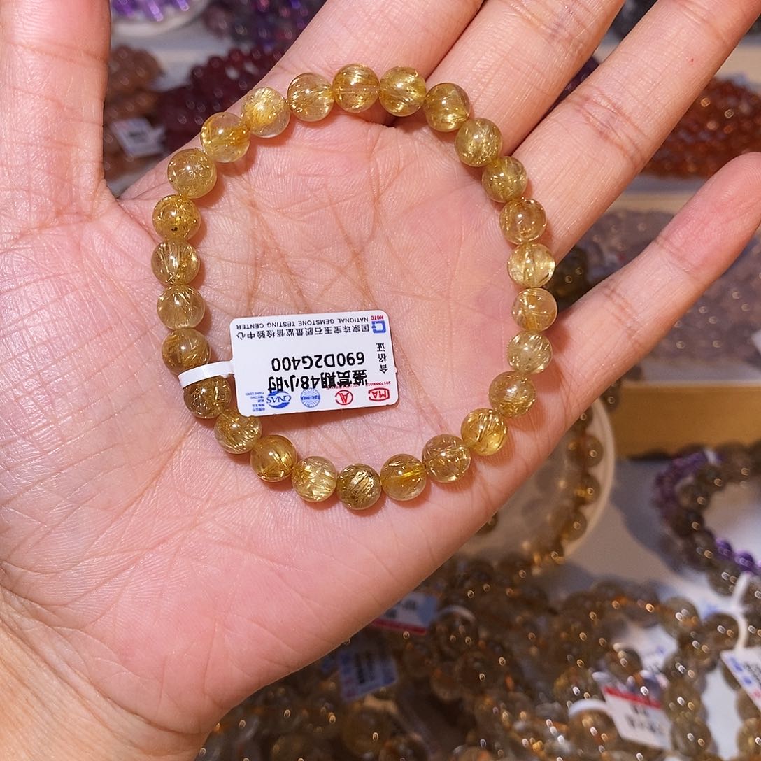 小***蓁发晶手链未镶嵌烟花钛晶7.5m