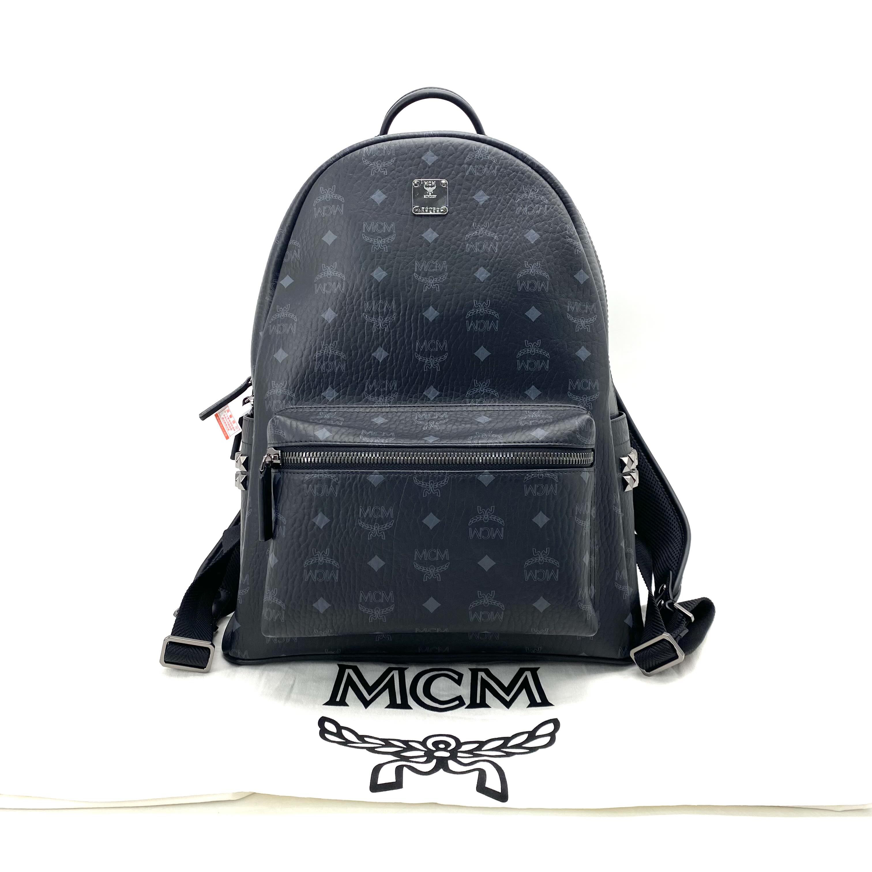 全新未使用 MCM 新款黑老花大号双肩包 尺寸36/41 