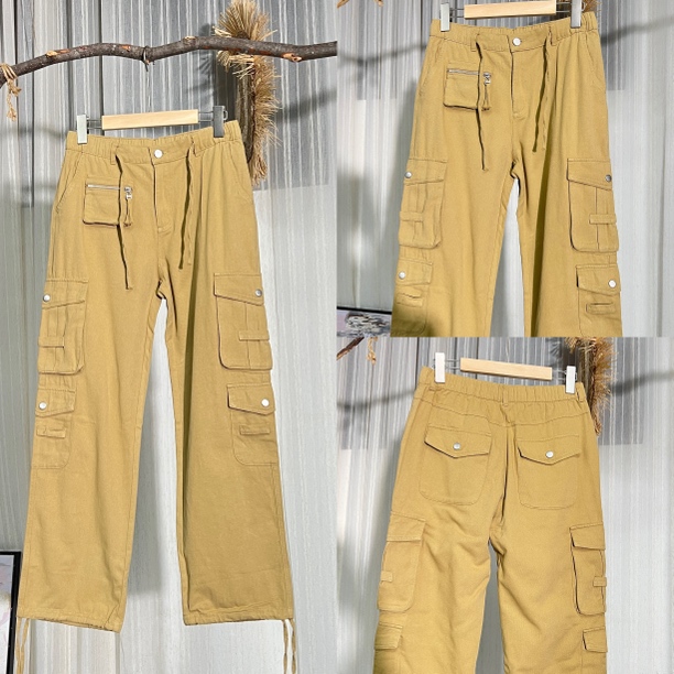 0111重工工装多口袋拉链秋冬复古百搭休闲长裤