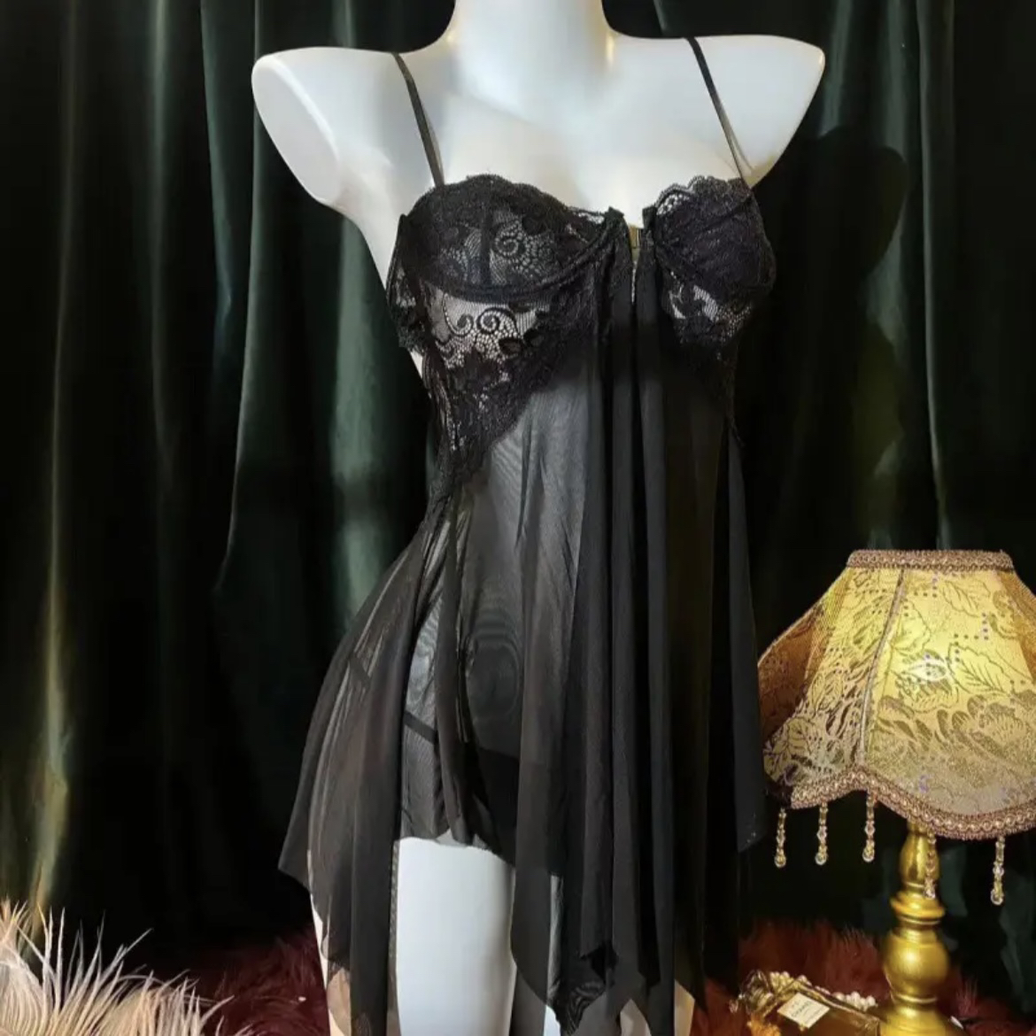 恋迷80-160钢托聚拢性感蕾丝诱惑睡衣居家内衣火辣薄透系扣