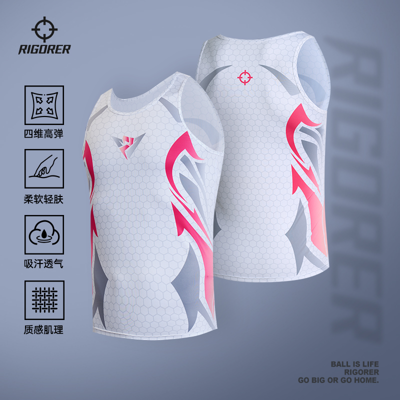 【邹运同款】准者数码印压缩背心运动健身跑步训练无袖透气高弹