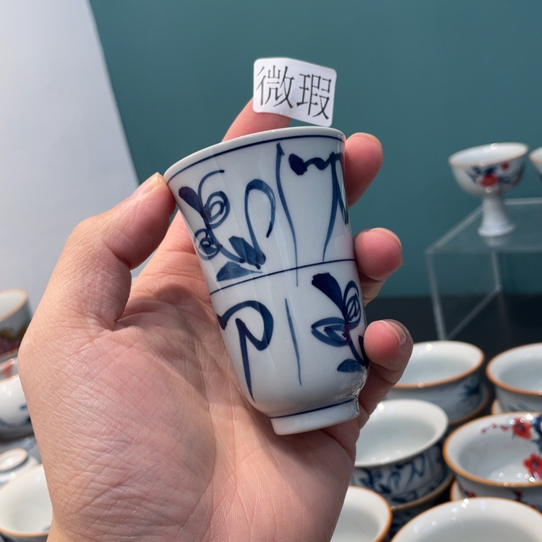 釉下手绘茶具微瑕