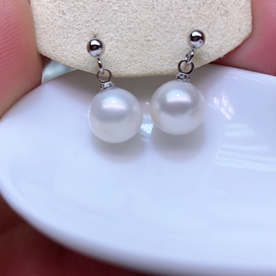 淡水珍珠耳饰银S925镶嵌